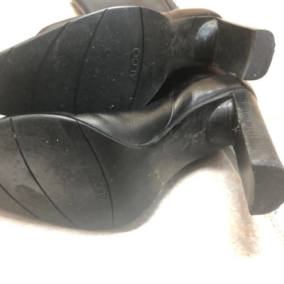 Aldo Short Leather Black Boots. Size 36 - Picture 4 of 4